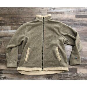 Kuhl Alf Full Zip Brown Mens XL Fleece Sweater Long Sleeve Made in USA